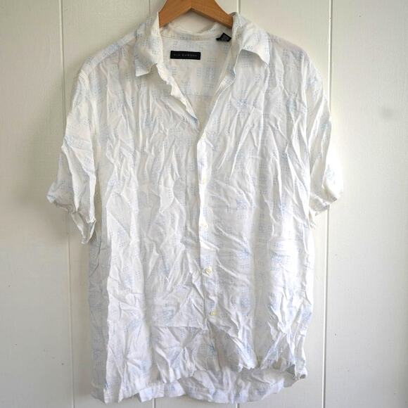 Via Europa Mens Casual Button Down Summer Pattern Top Sz L - Picture 8 of 8
